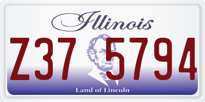 IL license plate Z375794