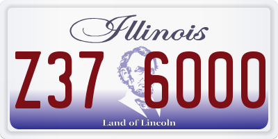 IL license plate Z376000