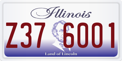 IL license plate Z376001