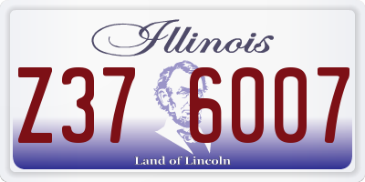 IL license plate Z376007