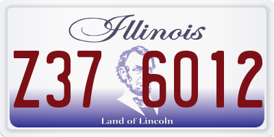 IL license plate Z376012