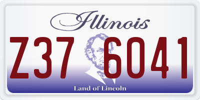 IL license plate Z376041