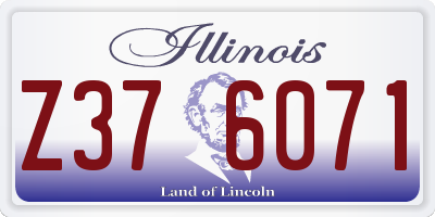 IL license plate Z376071