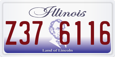 IL license plate Z376116