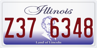 IL license plate Z376348