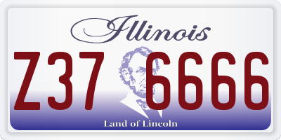 IL license plate Z376666