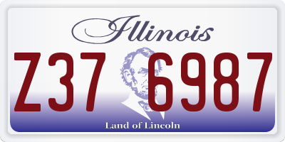 IL license plate Z376987