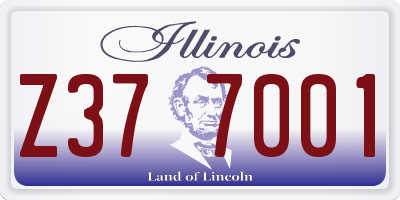 IL license plate Z377001