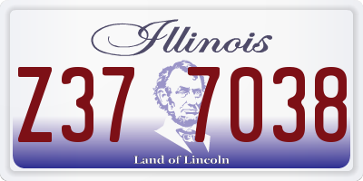 IL license plate Z377038