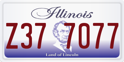 IL license plate Z377077