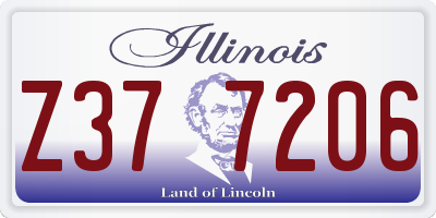IL license plate Z377206