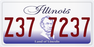 IL license plate Z377237