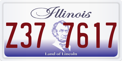 IL license plate Z377617
