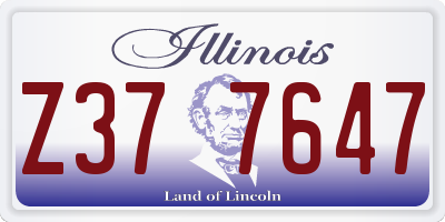 IL license plate Z377647