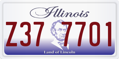 IL license plate Z377701