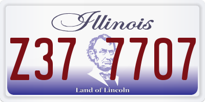 IL license plate Z377707