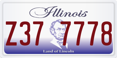 IL license plate Z377778