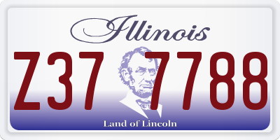 IL license plate Z377788