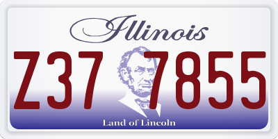 IL license plate Z377855
