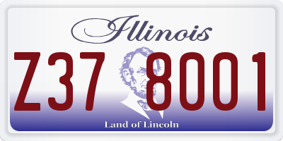 IL license plate Z378001