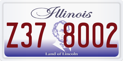 IL license plate Z378002