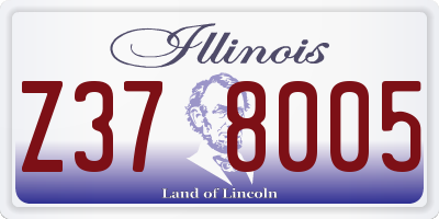 IL license plate Z378005