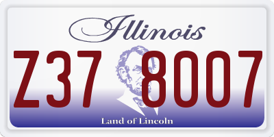 IL license plate Z378007
