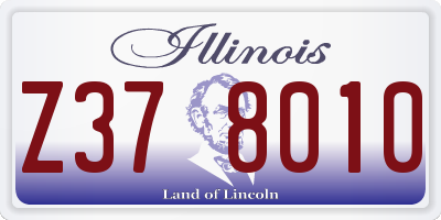 IL license plate Z378010
