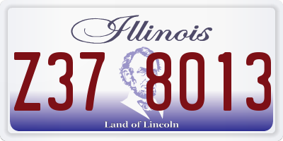 IL license plate Z378013