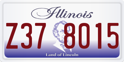IL license plate Z378015