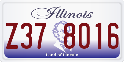 IL license plate Z378016