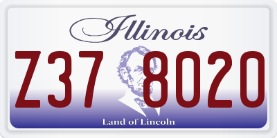 IL license plate Z378020