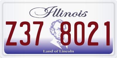 IL license plate Z378021