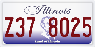 IL license plate Z378025