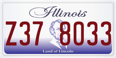 IL license plate Z378033