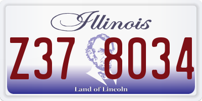 IL license plate Z378034