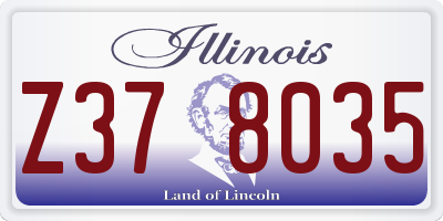 IL license plate Z378035