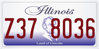 IL license plate Z378036