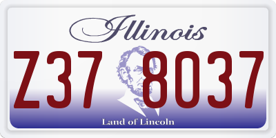IL license plate Z378037