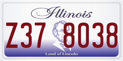 IL license plate Z378038