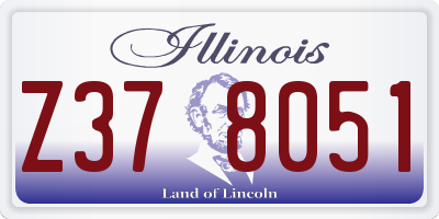 IL license plate Z378051