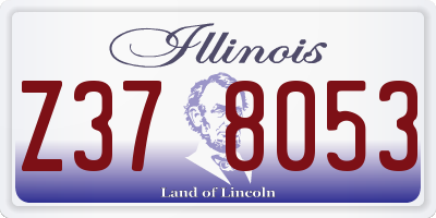 IL license plate Z378053