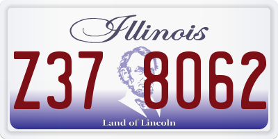 IL license plate Z378062