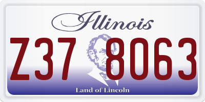 IL license plate Z378063
