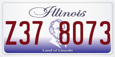 IL license plate Z378073