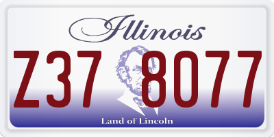 IL license plate Z378077