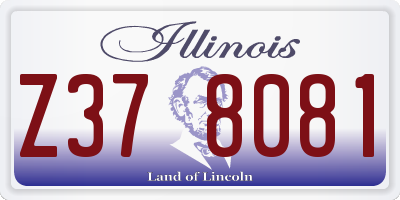 IL license plate Z378081