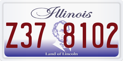 IL license plate Z378102