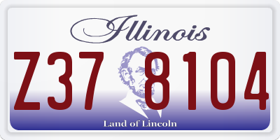 IL license plate Z378104