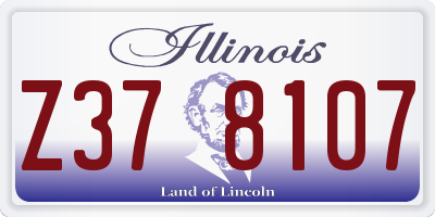 IL license plate Z378107